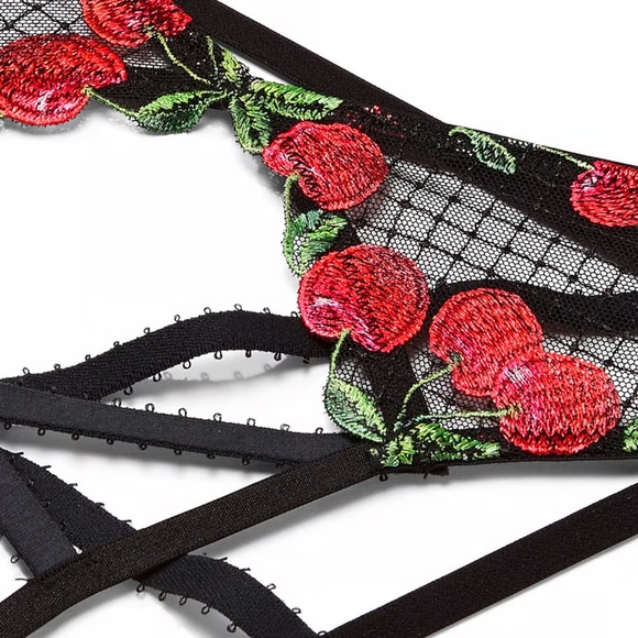 NWT Victoria’s Secret Crotchless Cherry Embroidered Open Back Panty - Picture 5 of 10